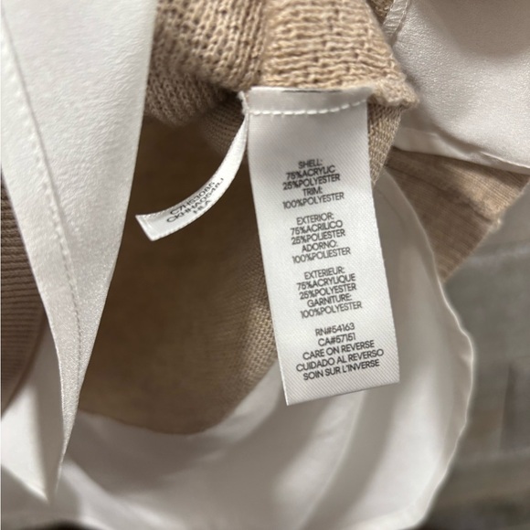 Calvin Klein beige lightweight layered sweater blouse size M - Picture 6 of 8